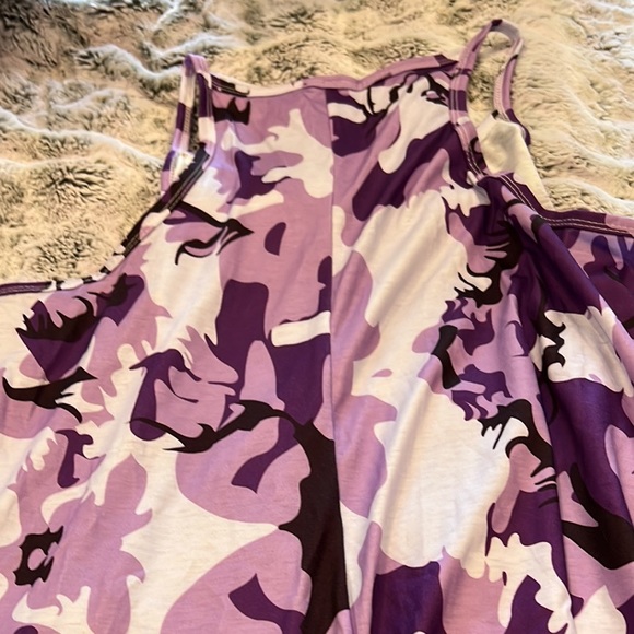 New 2XL Jumpsuit Sleeveless V Neck Razorback Purple - Picture 3 of 7